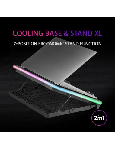 Mars Gaming MNBC6 Base Refrigeradora RGB para Portátiles hasta 19'' + Stand XL