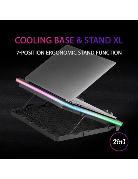 Mars Gaming MNBC6 Base Refrigeradora RGB para Portátiles hasta 19'' + Stand XL