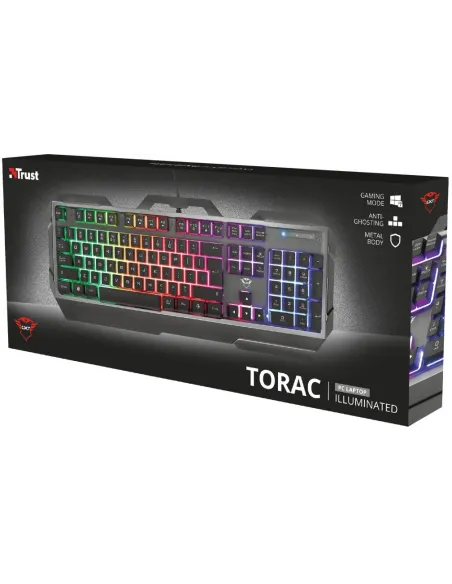 Trust GXT 856 Torac Teclado de Membrana Gaming RGB Negro