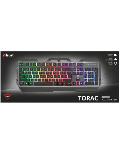 Trust GXT 856 Torac Teclado de Membrana Gaming RGB Negro