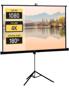 iggual PSITS180 Pantalla de Proyección con Trípode 180x180 + Bolsa-MPRPAY0046
