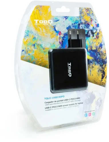 TooQ Cargador para Portátil con USB-C 90W Negro