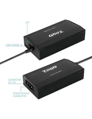 TooQ Cargador Universal para Portátil 100W Negro