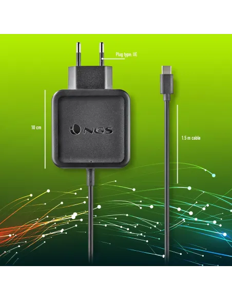NGS Cargador Universal USB-C 45W Negro