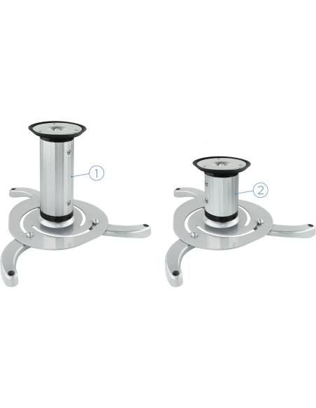 TooQ PJ1010TN-S Soporte de Techo para Proyectores Inclinable y Giratorio 360º Máx. 10Kg Plata