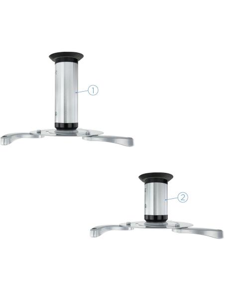 TooQ PJ1010TN-S Soporte de Techo para Proyectores Inclinable y Giratorio 360º Máx. 10Kg Plata
