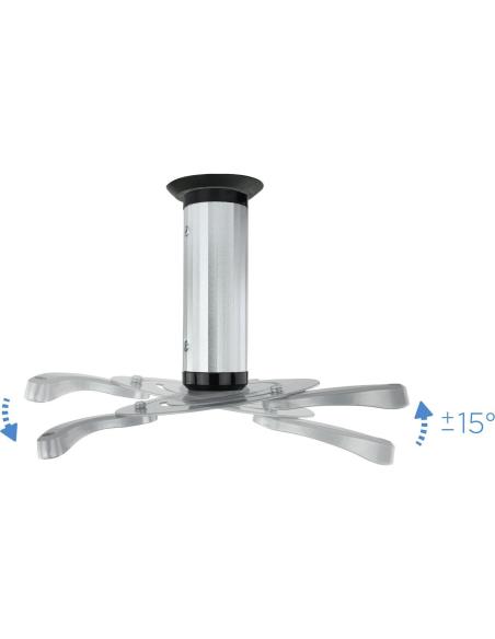 TooQ PJ1010TN-S Soporte de Techo para Proyectores Inclinable y Giratorio 360º Máx. 10Kg Plata