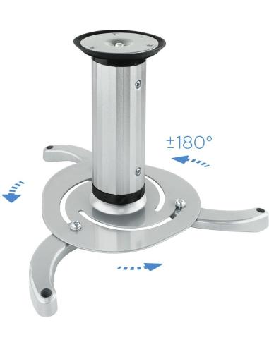 TooQ PJ1010TN-S Soporte de Techo para Proyectores Inclinable y Giratorio 360º Máx. 10Kg Plata