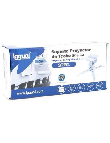 Iggual STP01 Soporte de Techo para Proyectores Inclinable Máx. 25Kg Blanco