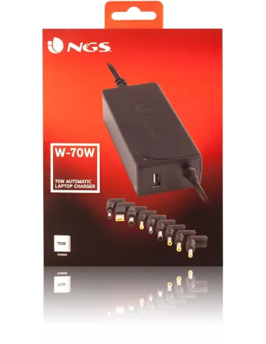 NGS W70W Cargador Universal para Portátil 70W Negro