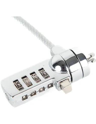 iggual IGG318928 Cable de Seguridad con Combinación para Portátiles 1.5m Plata