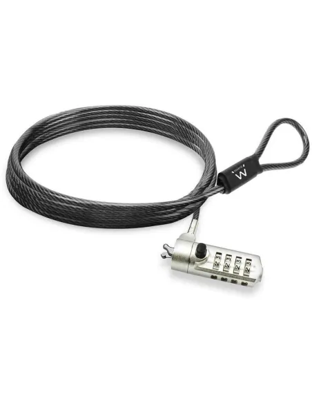 Ewent EW1243 Cable de Seguridad con Combinación para Portátiles 1.5m Negro