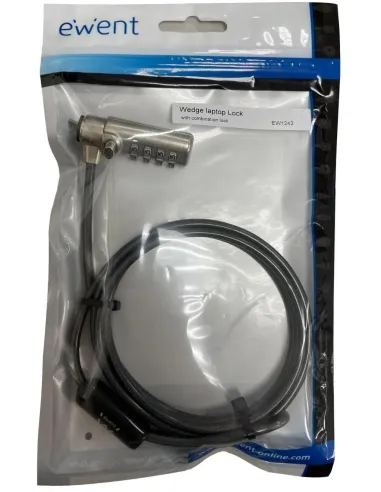 Ewent EW1243 Cable de Seguridad con Combinación para Portátiles 1.5m Negro
