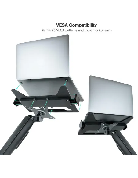 TooQ TQLH1117-B Soporte para Portátil hasta 17.3" Máx. 9 Kg Negro