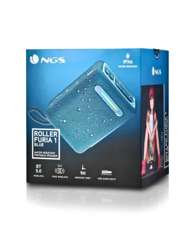 NGS Roller Furia 1 Altavoz Inalámbrico RGB Azul