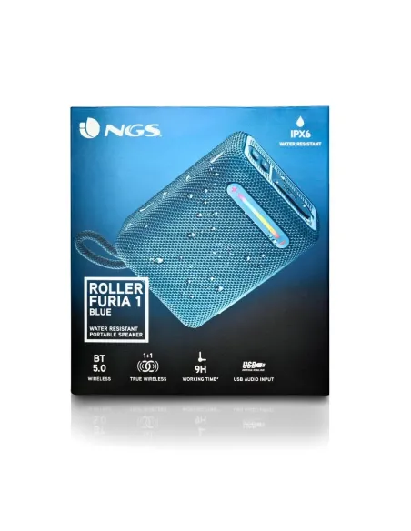 NGS Roller Furia 1 Altavoz Inalámbrico RGB Azul