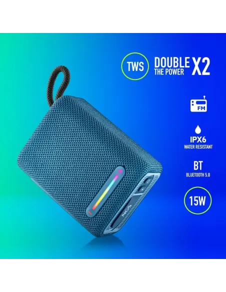 NGS Roller Furia 1 Altavoz Inalámbrico RGB Azul