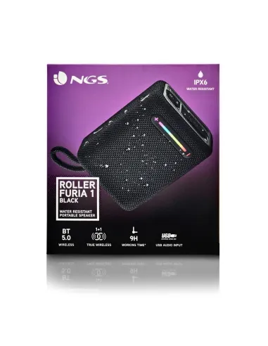 NGS Roller Furia 1 Altavoz Inalámbrico RGB Negro