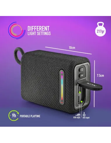 NGS Roller Furia 1 Altavoz Inalámbrico RGB Negro