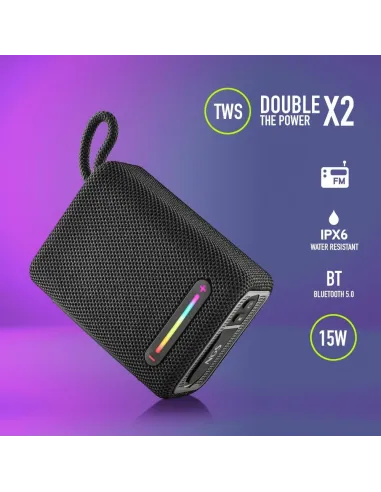 NGS Roller Furia 1 Altavoz Inalámbrico RGB Negro