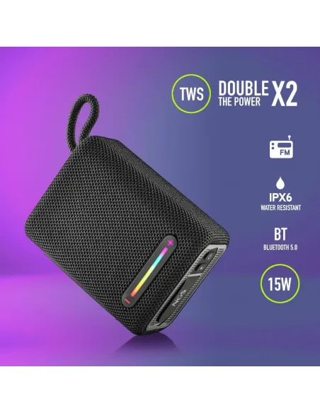 NGS Roller Furia 1 Altavoz Inalámbrico RGB Negro