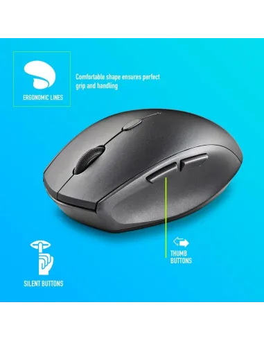 NGS BEEBLACK Ratón Inalámbrico 1600DPI Negro
