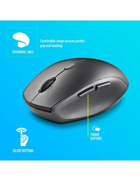 NGS BEEBLACK Ratón Inalámbrico 1600DPI Negro