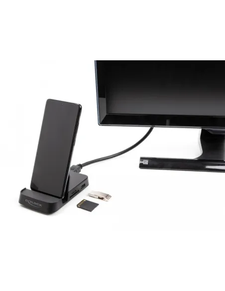 Delock 88018 Docking Station 6 puertos USB-C/USB-A/HDMI/microSD/SD Negro