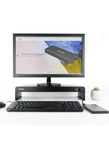 TooQ TQMR0124 Soporte para Monitor USB-A 2.0 Máx. 20 Kg Negro