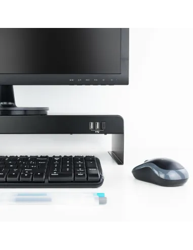 TooQ TQMR0124 Soporte para Monitor USB-A 2.0 Máx. 20 Kg Negro