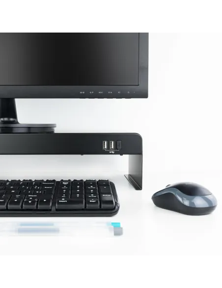 TooQ TQMR0124 Soporte para Monitor USB-A 2.0 Máx. 20 Kg Negro