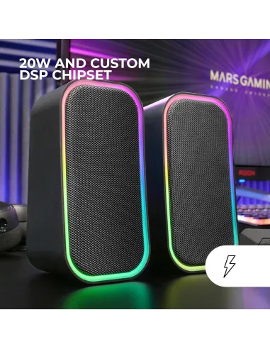 Mars Gaming MS-OM Altavoz 20W RGB Negro