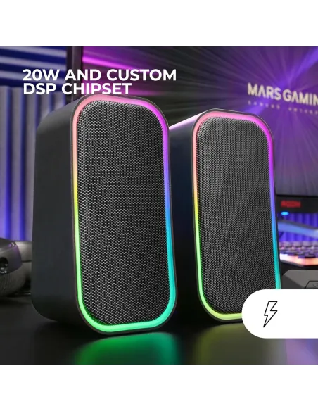 Mars Gaming MS-OM Altavoz 20W RGB Negro