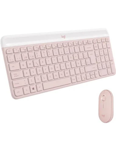 Logitech MK470 Slim Combo Teclado + Ratón Inalámbricos Rosado