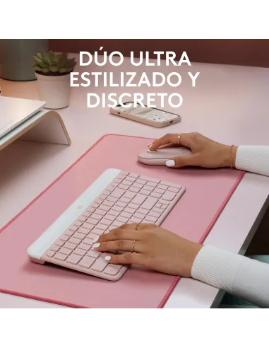 Logitech MK470 Slim Combo Teclado + Ratón Inalámbricos Rosado