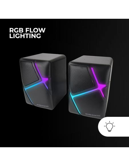 Mars Gaming MS-H Altavoces Compactos RGB 10W Negros