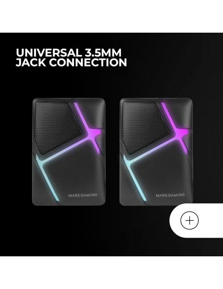 Mars Gaming MS-H Altavoces Compactos RGB 10W Negros