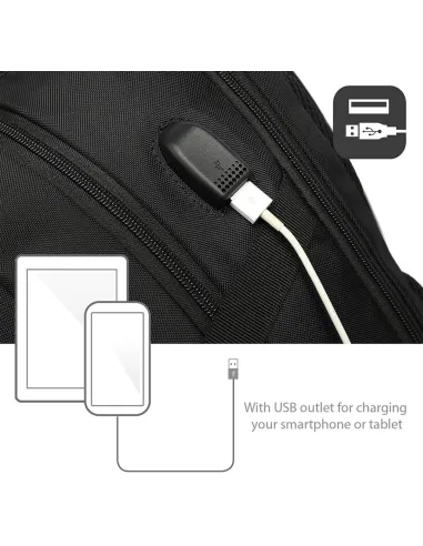 Ewent Mochila Negra para Portátil hasta 15.6"
