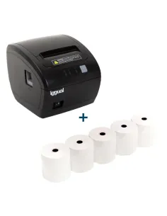 Iggual TP EASY 80 Impresora Térmica USB/RJ11 Negra + 5 rollos-FIMITE0417