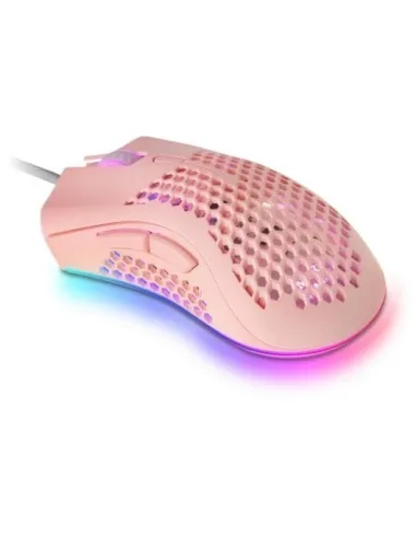 Mars Gaming MMEX Ratón Gaming RGB 32000DPI Rosa + Mars Gaming MSCUBEP Altavoces Gaming RGB DSP 8W Rosas