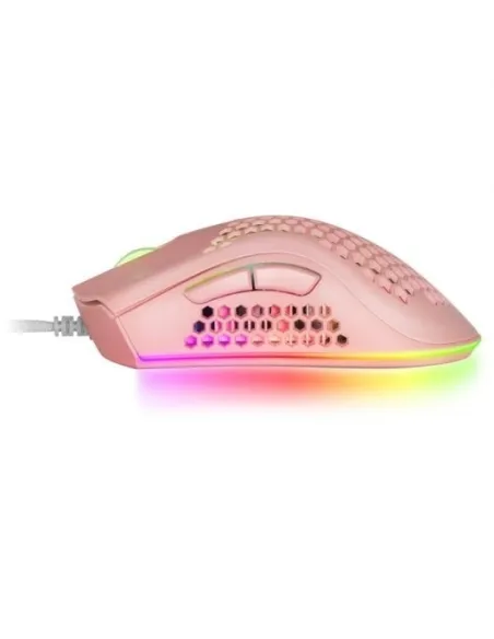 Mars Gaming MMEX Ratón Gaming RGB 32000DPI Rosa + Mars Gaming MSCUBEP Altavoces Gaming RGB DSP 8W Rosas