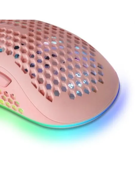 Mars Gaming MMEX Ratón Gaming RGB 32000DPI Rosa + Mars Gaming MSCUBEP Altavoces Gaming RGB DSP 8W Rosas