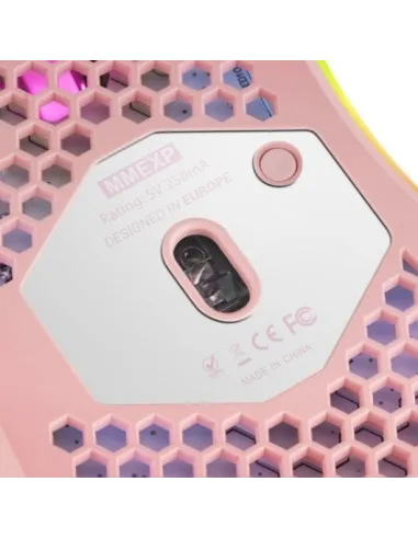 Mars Gaming MMEX Ratón Gaming RGB 32000DPI Rosa + Mars Gaming MSCUBEP Altavoces Gaming RGB DSP 8W Rosas