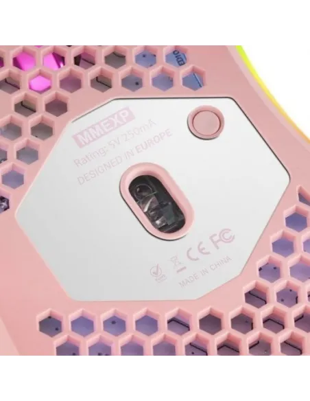 Mars Gaming MMEX Ratón Gaming RGB 32000DPI Rosa + Mars Gaming MSCUBEP Altavoces Gaming RGB DSP 8W Rosas