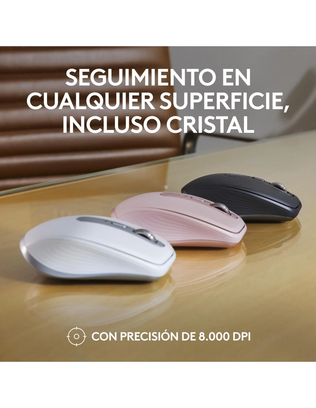 Logitech MX Anywhere 3S Ratón Inalámbrico Bluetooth 8000 DPI Gris