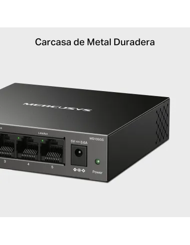 Mercusys MS105GS Switch Gigabit de Sobremesa 5 Puertos RJ-45