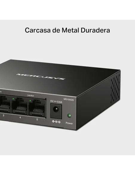 Mercusys MS105GS Switch Gigabit de Sobremesa 5 Puertos RJ-45