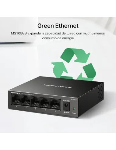 Mercusys MS105GS Switch Gigabit de Sobremesa 5 Puertos RJ-45