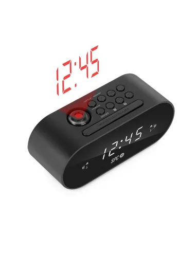 SPC Frodi Max Radio Despertador Digital con Proyección Negra