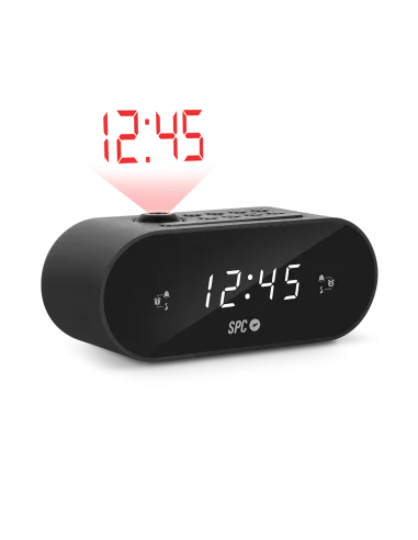 SPC Frodi Max Radio Despertador Digital con Proyección Negra